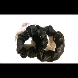 2 Black Satin Scruchies